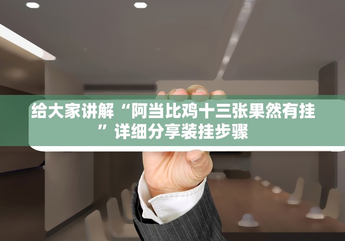 给大家讲解“阿当比鸡十三张果然有挂”详细分享装挂步骤