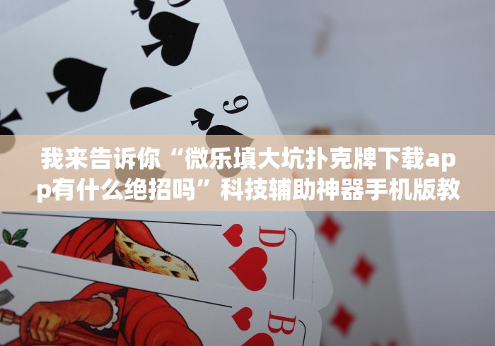 我来告诉你“微乐填大坑扑克牌下载app有什么绝招吗”科技辅助神器手机版教程