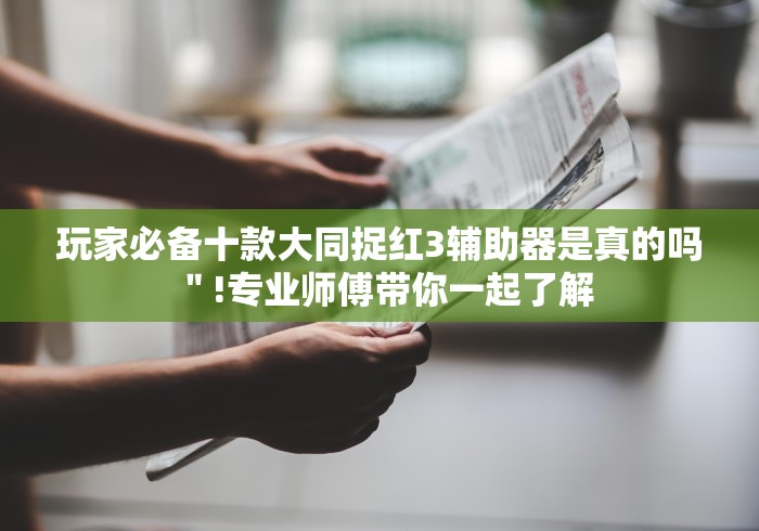 玩家必备十款大同捉红3辅助器是真的吗＂!专业师傅带你一起了解