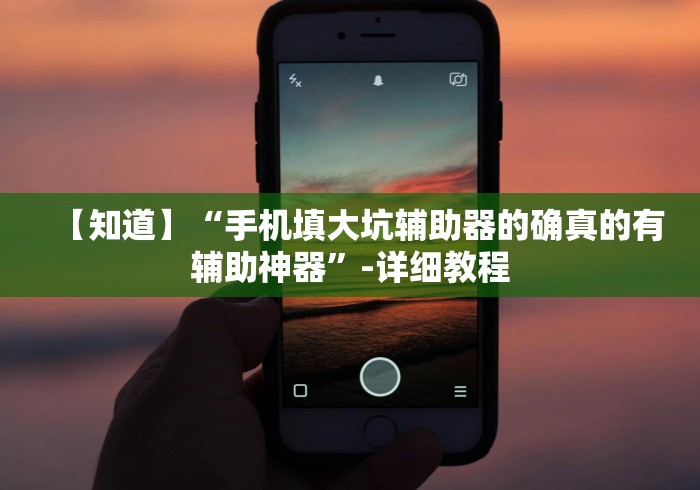 【知道】“手机填大坑辅助器的确真的有辅助神器”-详细教程