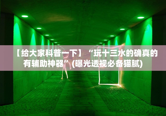 【给大家科普一下】“玩十三水的确真的有辅助神器”(曝光透视必备猫腻) 【给大家科普一下】“玩十三水的确真的有辅助神器”(曝光透视必备猫腻)