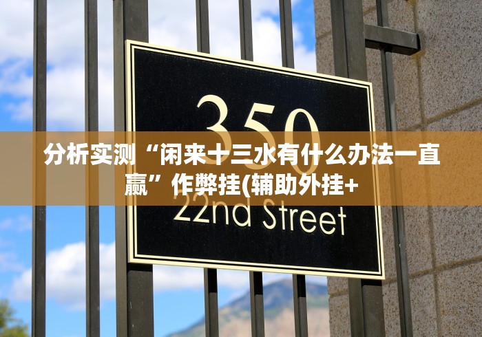 分析实测“闲来十三水有什么办法一直赢”作弊挂(辅助外挂+