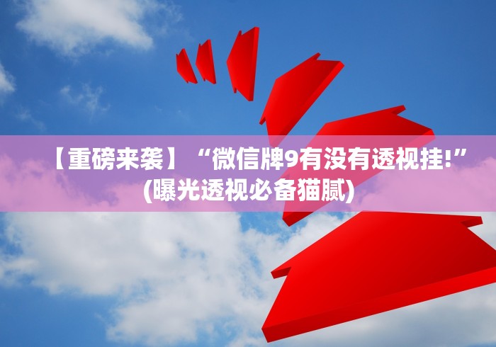 【重磅来袭】“微信牌9有没有透视挂!”(曝光透视必备猫腻)