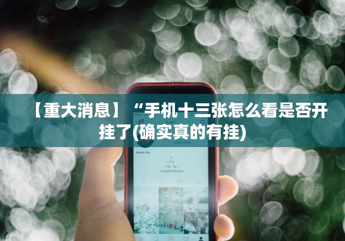 【重大消息】“手机十三张怎么看是否开挂了(确实真的有挂)